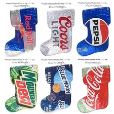 Stocking Christmas Ornament Handmade With A Recycled Aluminum Can You Choose