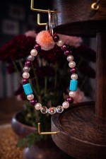 Multicolor Beaded Charm Keychain Adjustable Handmade Bohemian Dangle Jewelry