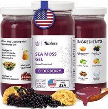 Wildcrafted Sea Moss Gel - Elderberry 16 Oz - Flavored Sea Moss Gel with Essenti