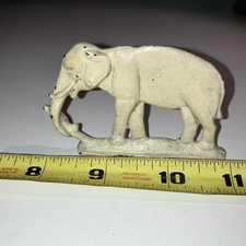 Old, Painted cast Metal,1 Dim.elephant on Stand