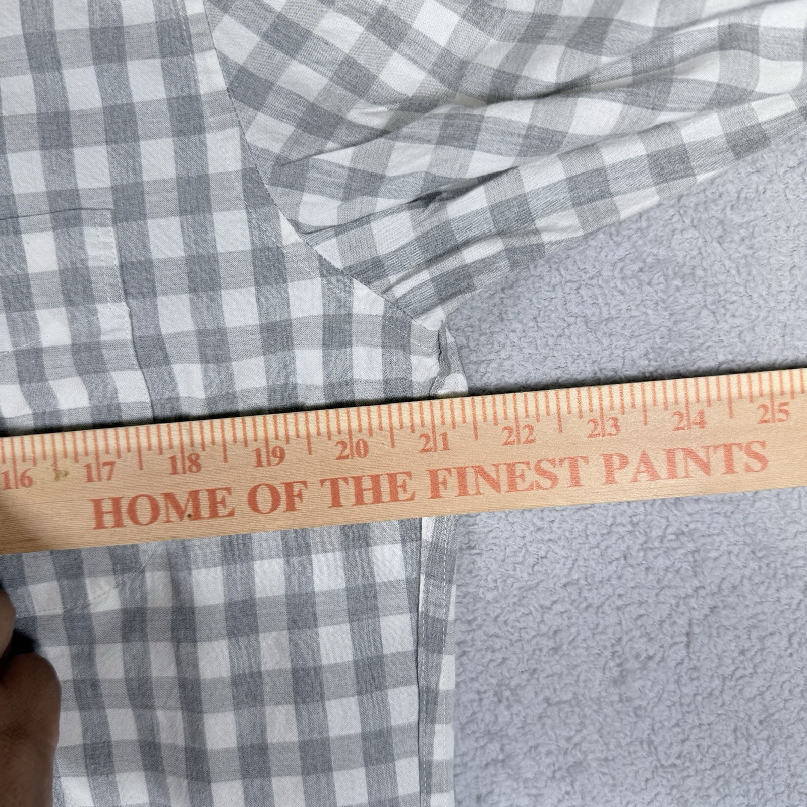 J.Crew Shirt Mens Medium White Gray Gingham Plaid Long Sleeve Slim Untucked VTG image 5