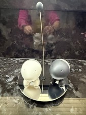 Alessi Lilliput Salt And Pepper Set With Magnetic Base . Black /White