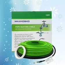 MAXKOSKO 120V Water Pipe Heat Tape for Pipe Freeze Protection , Self-Regulating