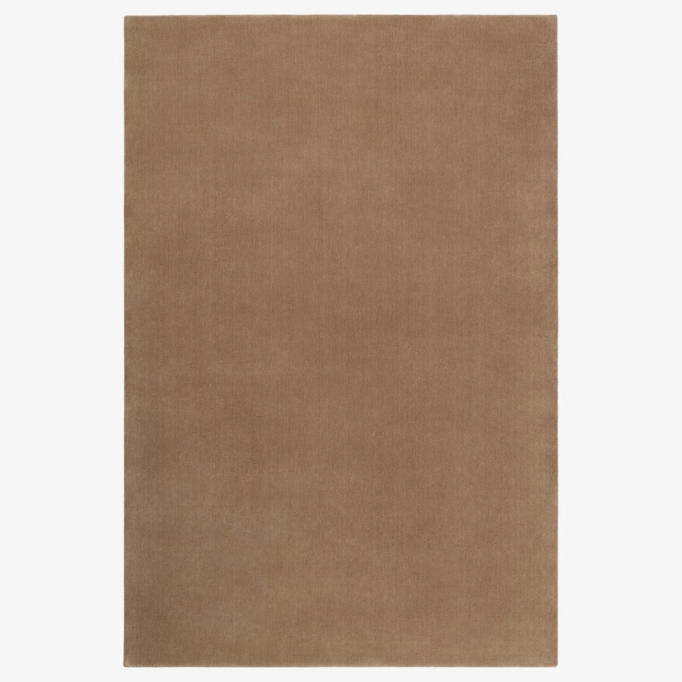 Handmade Wool Rug 8x10 Beige Chestnut Solid Modern Area Carpet Living Room Decor - Image 3 of 4