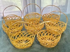 VTG MINIATURE WOVEN WICKER BASKET MINI SMALL FARMHOUSE DECOR/CRAFTS LOT OF 8
