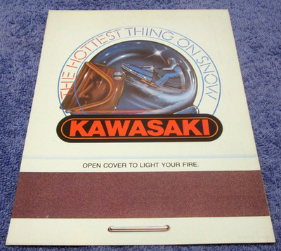 Orig. Vntg 1979 Kawasaki Snowmobile Full Line Sales Brochure Folder 6''X 8''