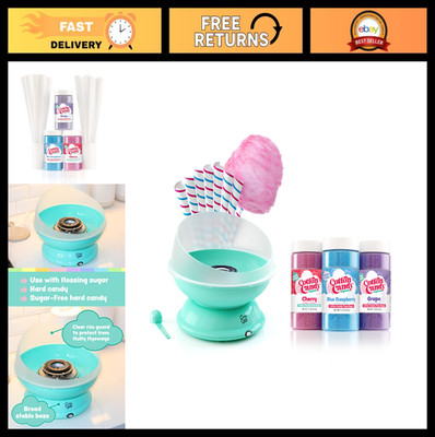 Cotton Candy Machine with 3 Flavors of Floss Sugar & 50 Cones - Easy to Use, Fun