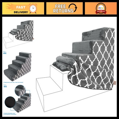 Pet Steps Cover for Small Dogs Cats 5-Step Gray Lattice Cover Only