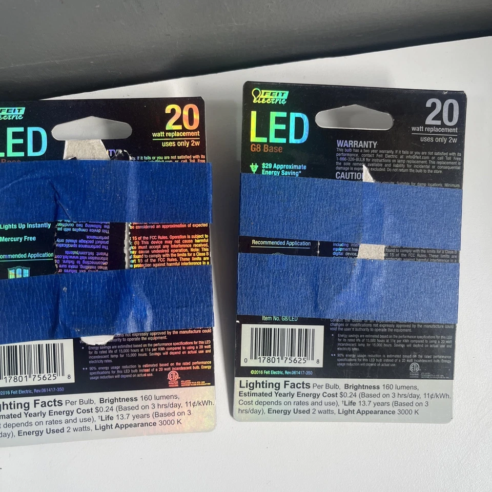 FEIT ELECTRIC 20 WATT REPLACEMENT LED G8 BI-PIN BASE BULB 120 volt (2) - Image 2 of 4