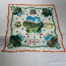Vintage Silk Scarf O  Connell St Dublin Ireland Souvenir   Irish St Patrick's Day