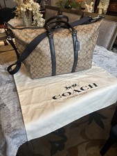 Coach Trekker Signature Canvas Leather Travel Weekender Duffle Bag