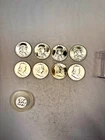 8 1961P FRANKLIN HALF CH. BRILLIANT UNC. 90% SILVER BU COINS