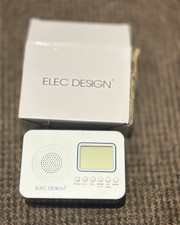 Image of ELEC DESIGN PR-18-008975 Digital Clock Radio, AM/FM, Alarm, Temp, White/Blue