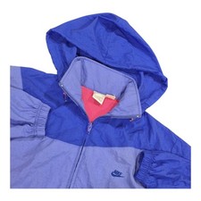 VTG Nike Jacket Windbreaker Grey Tag Embroidered Swoosh Hood 90s Rare Women's S