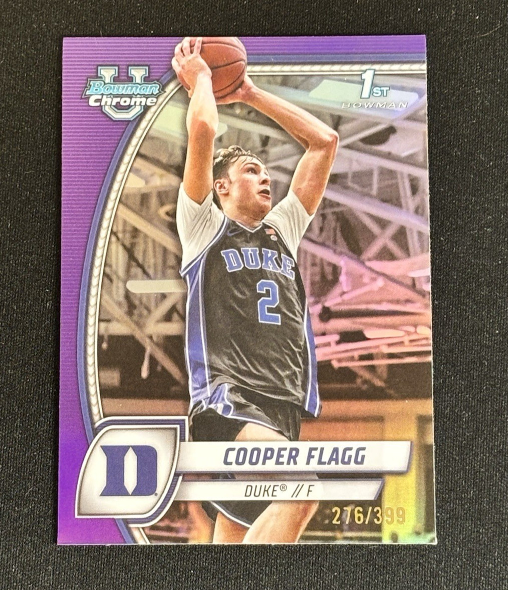 COOPER FLAGG RC 2024-25 BOWMAN CHROME U UNIVERSITY #16 PURPLE REFRACTOR /399 🔥