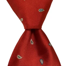 ALTEA MILANO Mens 100% Silk XL Necktie ITALY Designer PAISLEY Red/Blue/White GUC