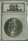 NGC 1890-S Morgan Silver Dollar, REDFIELD Hoard Collection! Graded MS62!