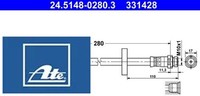 ATE 24.5148-0280.3 Bremsschlauch Hinterachse Hinten FüR Ford