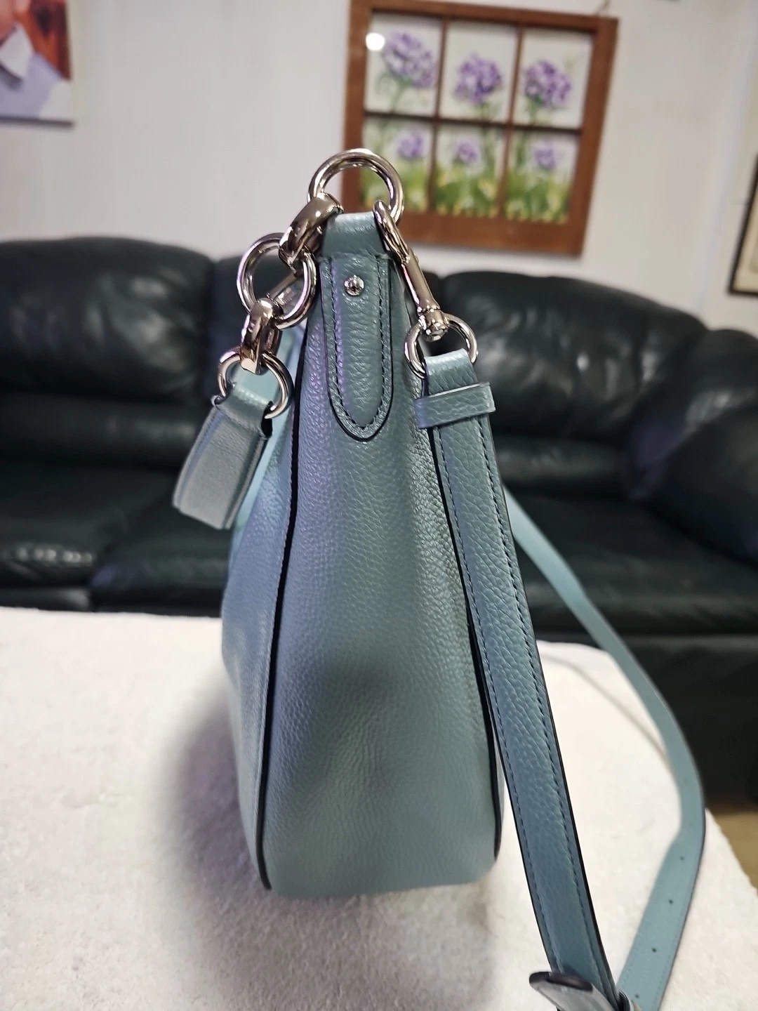 BORSA A TRACOLLA COACH #F58036 ELLE BLU PELLE CIOTTOLI TRACOLLA MESSENGER BAG