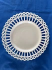 Vintage Opalescent Milk Glass Lattice/Lace Edge Plate