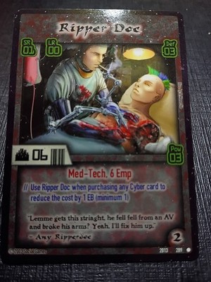 Cyberpunk 2020 CCG Common #289 Ripper Doc - HTF Chrome Finish