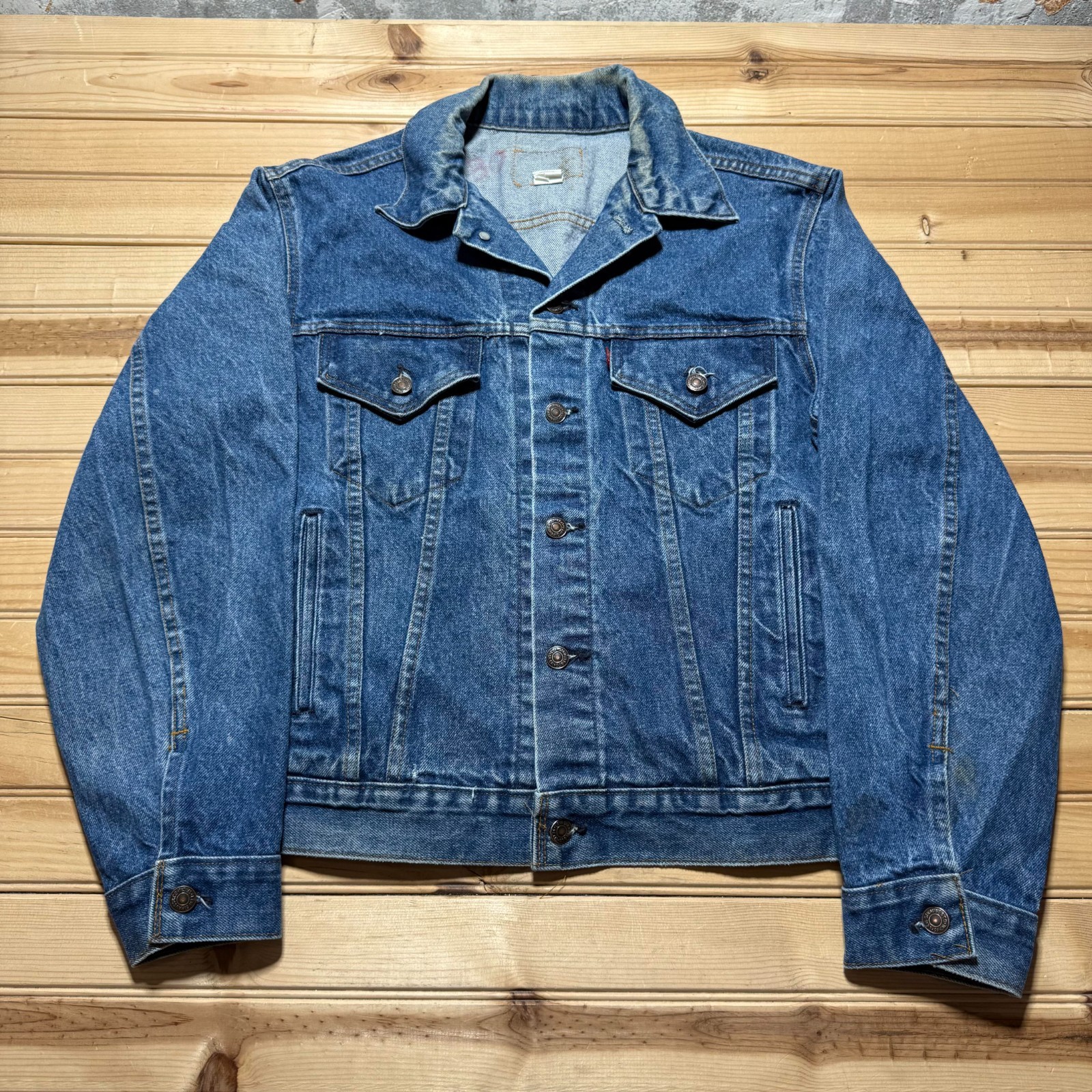 Vintage 70s 80s Levis Type lll Dark Wash Blue Denim Trucker Jacket USA Medium