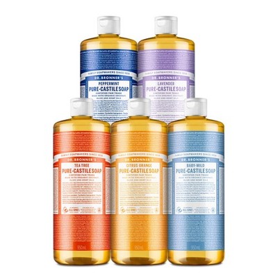 Dr. Bronner s Pure-Castile Liquid Soap  60ml or 240ml or 475ml or 950ml