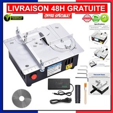Scie de Table Compacte 96W, 7 Vitesses pour Découpe Précise du Bois et Aluminium