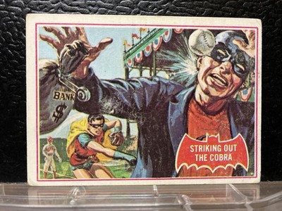 1966 Topps Batman Red Bat Striking out the Cobra Batman Robin Joker #27A DC