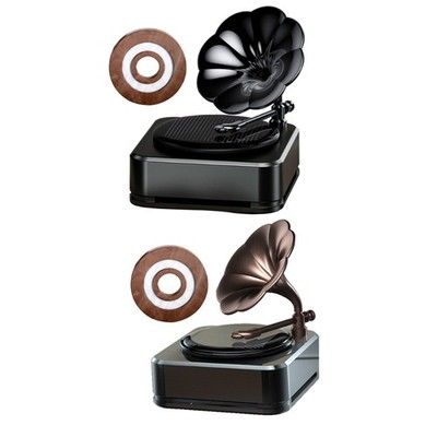 Car Air Freshener Solar Record Player Aromatherapy Rotating Phonograph