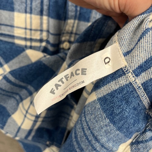 Fat Face Shirt Mens Medium Blue Huckstepper Check Flannel Plaid Long Sleeve BNWT - Picture 7 of 10