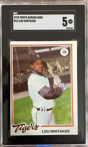 1978 Topps Burger King Lou Whitaker ROOKIE #13 Detroit Tigers