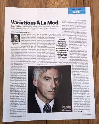 PAUL WELLER  Sonik Kicks 'album review'  UK Article/Clipping 2012