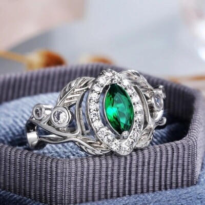 925 Silver Plated Luxury Leaflet Valentine Gifts Ring 1.85CT CZ Valentine Ring