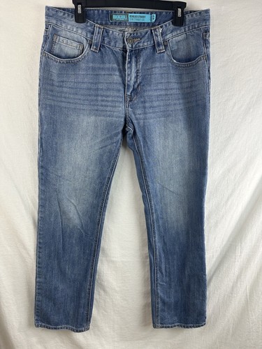 Rock Roll Denim Jeans Mens 34x34 Blue Slim Straight Leg - Picture 2 of 16