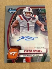 KYRON DRONES Virginia Tech 2024 Bowman Chrome University Autograph AUTO