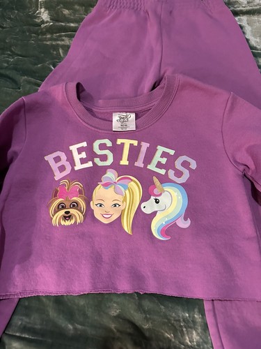 Girls Jojo Siwa Besties Cut Off Sweat Suit Purple Size Medium 7-8 - Picture 11 of 11