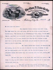 c1890  Mahanoy City PA - Beer & Liquor - Chas D Kaier Co - Rare Letter Head Bill