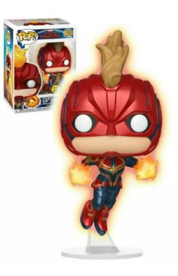 Funko POP Vinyl Captain Marvel #433 Exclusive Glow In The Dark Bobble-Head
