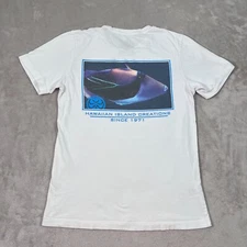 Hawaiian Island Creations Shirt Mens Medium White Short Sleeve Crewneck Cotton