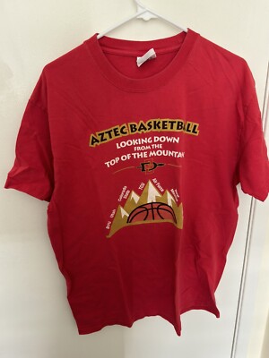 SDSU San Diego State Aztecs Basketball Red Short Sleeve Shirt Large L SGA MWC