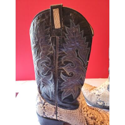 Vintage R R Navarro Snakeskin Cowboy Boots Western Men display picture 2