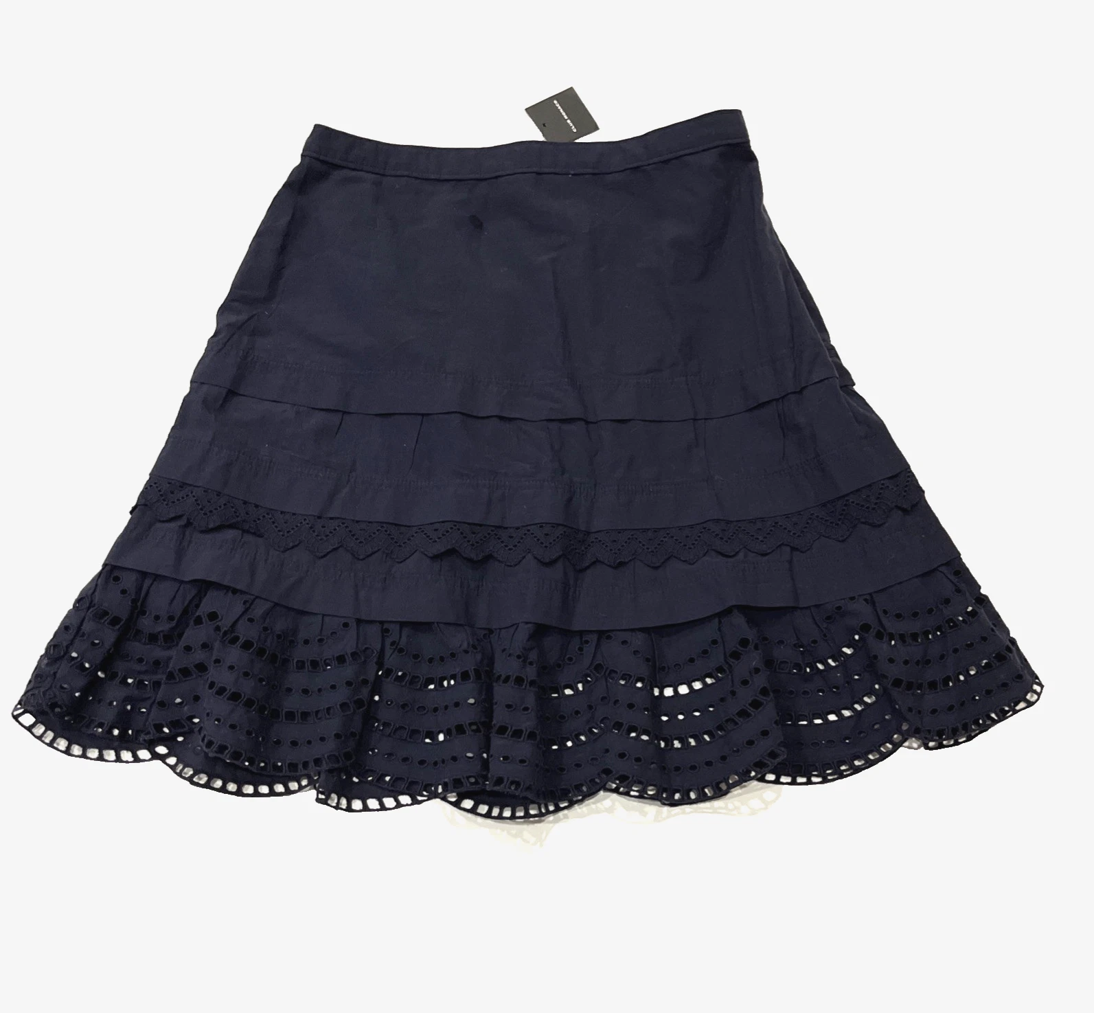 Club Monaco women's Navy Lettee Cotton Skirt - size 4 - retail $179