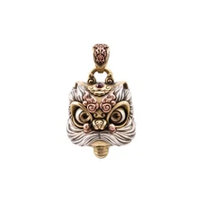 Dancing Lion Fidget Pendant. Mascot Charm Jewelry Gift for Men and Women