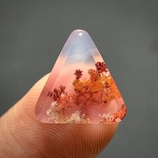 Tiny Scenic Moss Agate Cabochon 12.5x12x3mm High Quality 4 ct