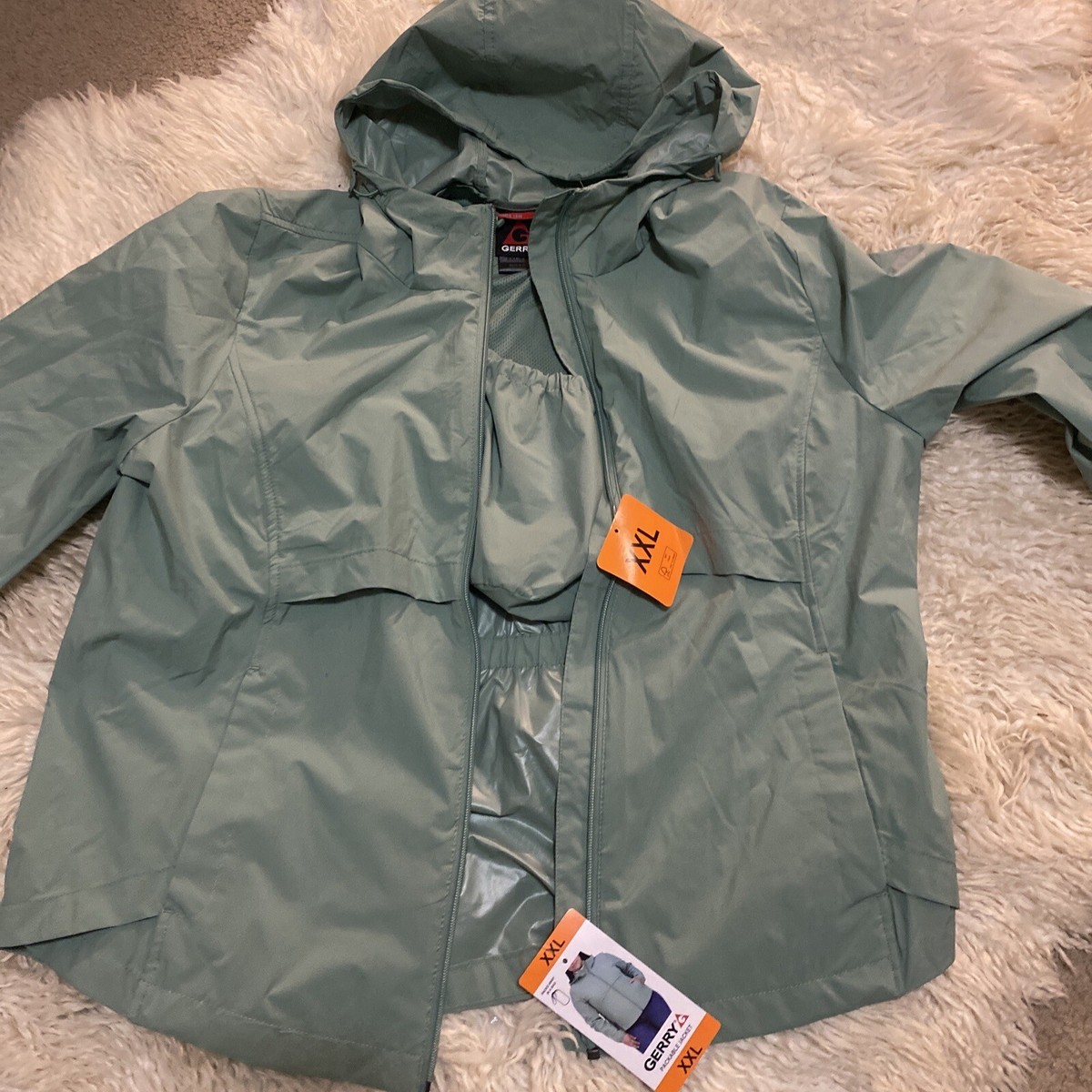 Gerry Lightweight Women Rain Windbreaker Hooded Jacket Size XXL