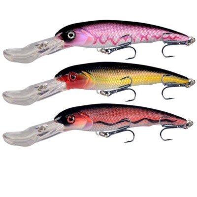 deep diving saltwater fishing lures HERCULES Shallow Swimbait Minnow Lures(pack of 10) – HERCULES Fishing this lure is intended to attract marine predators such as tuna Big Deep Diving Sinking 160mm