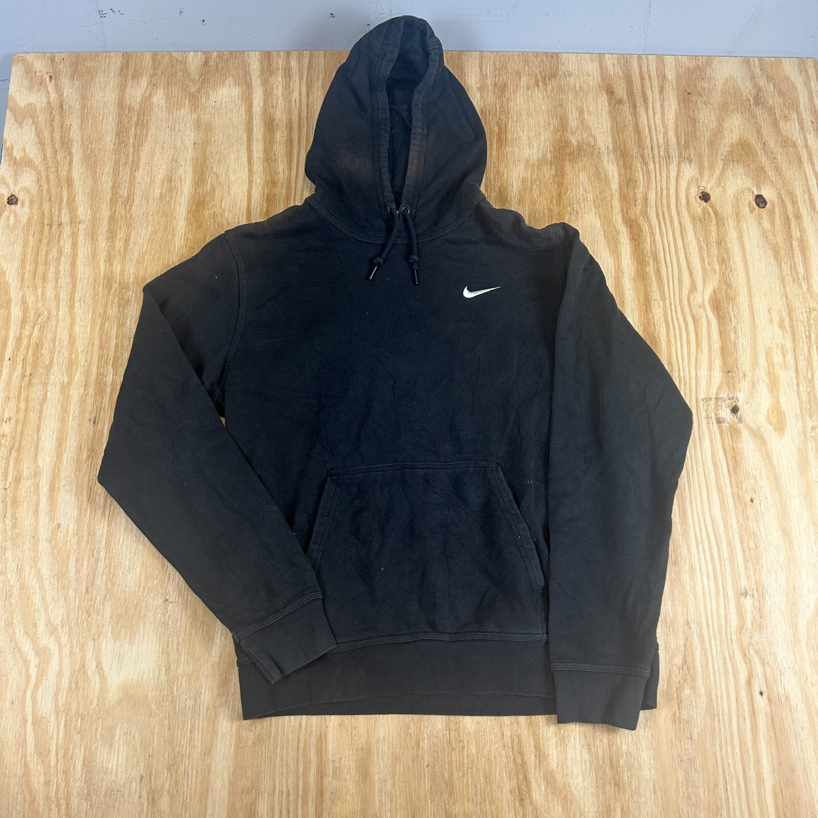 Y2K Nike Embroidered Logo L/S Sweater Collector's Hoodie w/Pockets Men's L Black