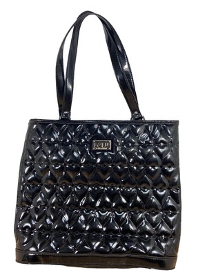 Handbag ''LULU Sport'' NY Puffer Quilted Black Vinyl  Trim Pockets Large Size