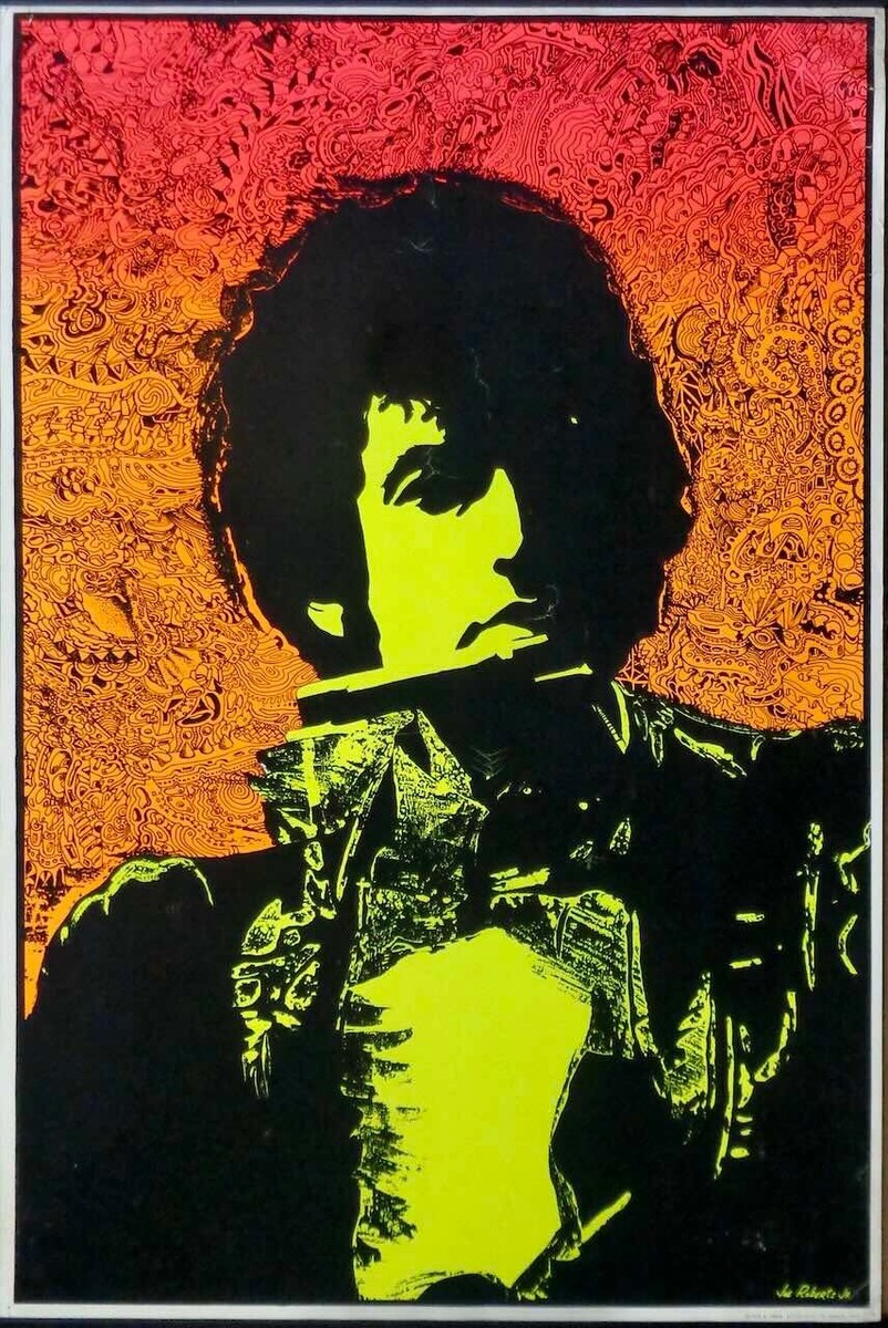BOB DYLAN 1968 Blacklight head shop commercial poster 20.5x30.5